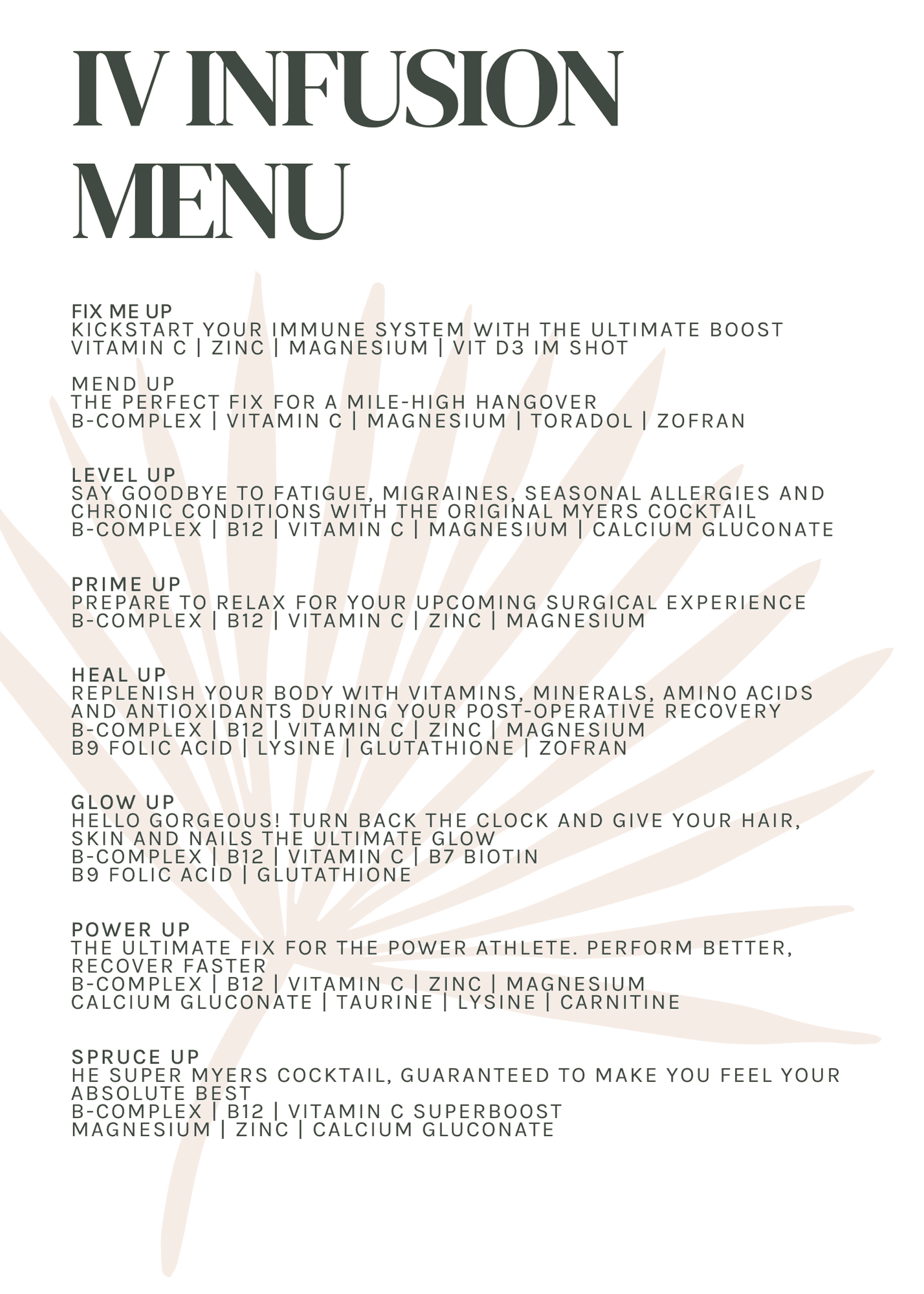 IV Menu
